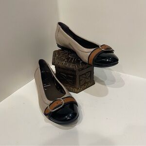 AGL Women’s Cap Toe Ballet Flats Champagne Color Size 36.5